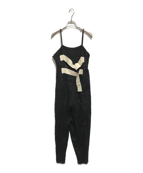 LEINWANDE（ラインヴァンド）LEINWANDE (ラインヴァンド) Belted Linen Jumpsuits ブラック サイズ:Sの古着・服飾アイテム