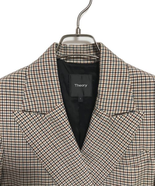 theory（セオリー）theory (セオリー) ハウンドトゥースダブルコート ベージュ サイズ:Sの古着・服飾アイテム