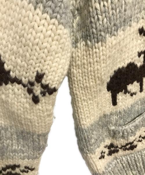 CANADIAN SWEATER（カナディアンセーター）CANADIAN SWEATER (カナディアンセーター) カウチンニットカーディガン ベージュ×グレー サイズ:不明の古着・服飾アイテム