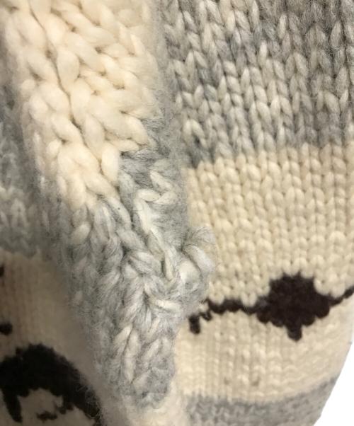 CANADIAN SWEATER（カナディアンセーター）CANADIAN SWEATER (カナディアンセーター) カウチンニットカーディガン ベージュ×グレー サイズ:不明の古着・服飾アイテム