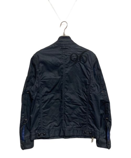 G-STAR RAW（ジースターロゥ）G-STAR RAW (ジースターロゥ) 立体裁断コーティングデニムバイカージャケット ネイビー サイズ:XLの古着・服飾アイテム