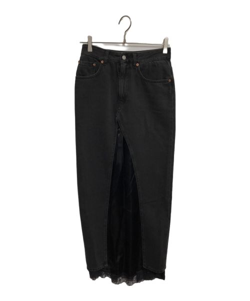 MM6 Maison Margiela（エムエムシックスメゾンマルジェラ）MM6 Maison Margiela (エムエムシックス メゾンマルジェラ) デニムスカート ブラック サイズ:36の古着・服飾アイテム