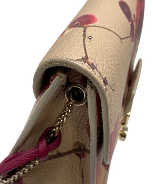 FURLA（フルラ）FURLA (フルラ) メトロポリスチェーンショルダーバッグ ベージュ×ピンクの古着・服飾アイテム