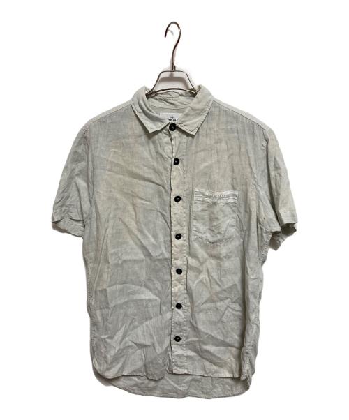 STONE ISLAND（ストーンアイランド）STONE ISLAND (ストーンアイランド) リネンシャツ ベージュ サイズ:Lの古着・服飾アイテム