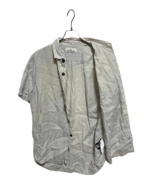 STONE ISLAND（ストーンアイランド）STONE ISLAND (ストーンアイランド) リネンシャツ ベージュ サイズ:Lの古着・服飾アイテム