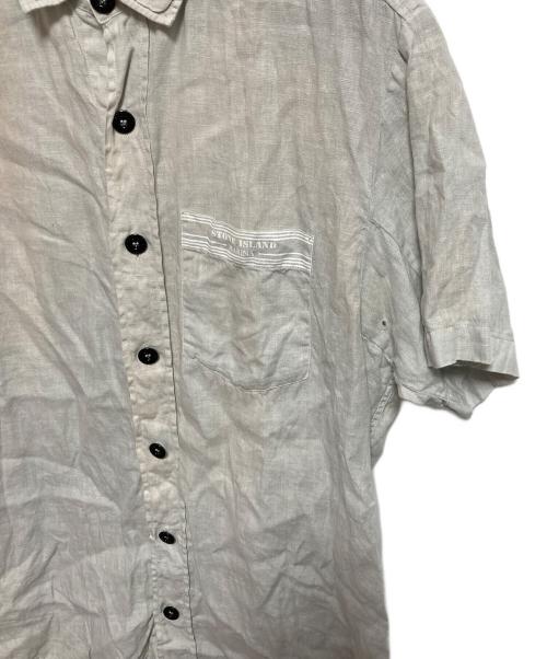 STONE ISLAND（ストーンアイランド）STONE ISLAND (ストーンアイランド) リネンシャツ ベージュ サイズ:Lの古着・服飾アイテム