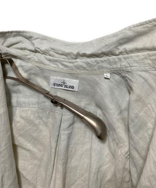 STONE ISLAND（ストーンアイランド）STONE ISLAND (ストーンアイランド) リネンシャツ ベージュ サイズ:Lの古着・服飾アイテム