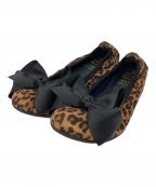 SEPTEMBER MOON×RAY BEAMSセプテンバームーン×レイ ビームス）の古着「レオパード リボンバレエシューズ」｜ブラウン