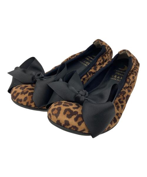 SEPTEMBER MOON（セプテンバームーン）SEPTEMBER MOON (セプテンバームーン) RAY BEAMS (レイ ビームス) レオパード リボンバレエシューズ ブラウン サイズ:23の古着・服飾アイテム