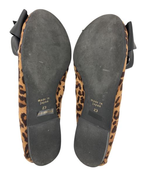 SEPTEMBER MOON（セプテンバームーン）SEPTEMBER MOON (セプテンバームーン) RAY BEAMS (レイ ビームス) レオパード リボンバレエシューズ ブラウン サイズ:23の古着・服飾アイテム