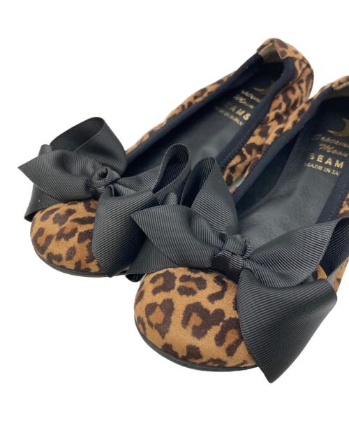 SEPTEMBER MOON（セプテンバームーン）SEPTEMBER MOON (セプテンバームーン) RAY BEAMS (レイ ビームス) レオパード リボンバレエシューズ ブラウン サイズ:23の古着・服飾アイテム