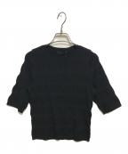 Spick and Span Nobleスピックアンドスパンノーブル）の古着「シャーリングボーダーニット」｜ブラック