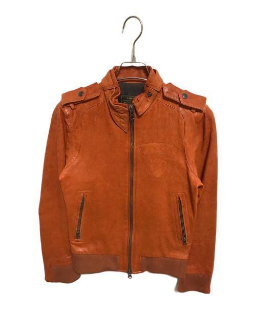 291295=HOMME（ニーキューイチニーキューゴオム）291295=HOMME (ニーキューイチニーキューゴオム) レザージャケット オレンジ サイズ:1の古着・服飾アイテム
