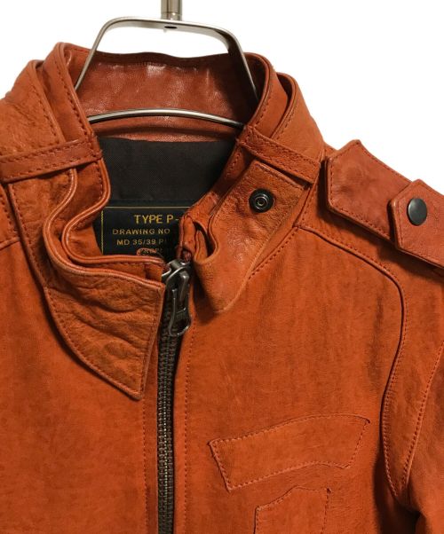 291295=HOMME（ニーキューイチニーキューゴオム）291295=HOMME (ニーキューイチニーキューゴオム) レザージャケット オレンジ サイズ:1の古着・服飾アイテム