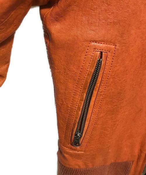 291295=HOMME（ニーキューイチニーキューゴオム）291295=HOMME (ニーキューイチニーキューゴオム) レザージャケット オレンジ サイズ:1の古着・服飾アイテム