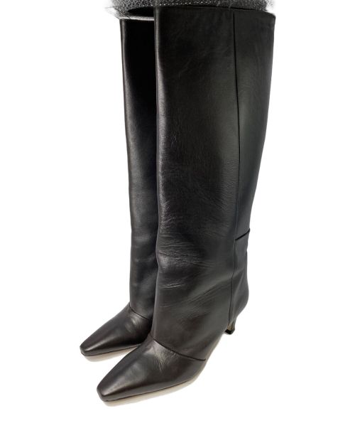 CORSO ROMA 9（コルソローマノーヴェ）CORSO ROMA 9 (コルソローマノーヴェ) ワイドシャフト ロングブーツ ブラウン サイズ:39の古着・服飾アイテム