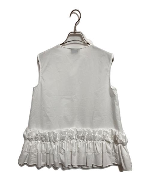 UNITED ARROWS TOKYO（ユナイテッドアローズトウキョウ）UNITED ARROWS TOKYO (ユナイテッドアローズトウキョウ) Pギャザーノースリーブブラウス ホワイト サイズ:38の古着・服飾アイテム