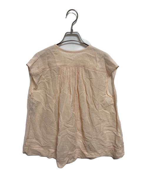 DRAWER（ドゥロワー）Drawer (ドゥロワー) ギャザーノースリーブブラウス ピンク サイズ:38の古着・服飾アイテム