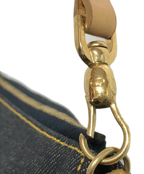 Christian Dior（クリスチャン ディオール）Christian Dior (クリスチャン ディオール) デニム サドル ワンショルダーポーチ インディゴ×ベージュの古着・服飾アイテム