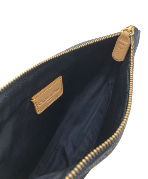 Christian Dior（クリスチャン ディオール）Christian Dior (クリスチャン ディオール) デニムサドルポーチ　PZ1001 インディゴ×ベージュの古着・服飾アイテム
