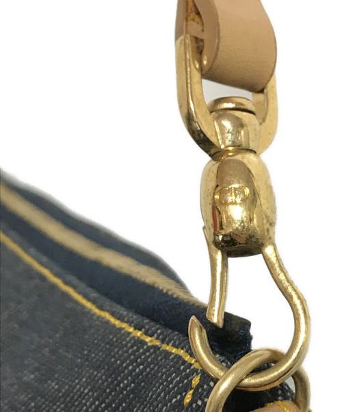 Christian Dior（クリスチャン ディオール）Christian Dior (クリスチャン ディオール) デニムサドルポーチ　PZ1001 インディゴ×ベージュの古着・服飾アイテム