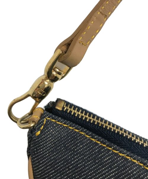 Christian Dior（クリスチャン ディオール）Christian Dior (クリスチャン ディオール) デニムサドルポーチ　PZ1001 インディゴ×ベージュの古着・服飾アイテム