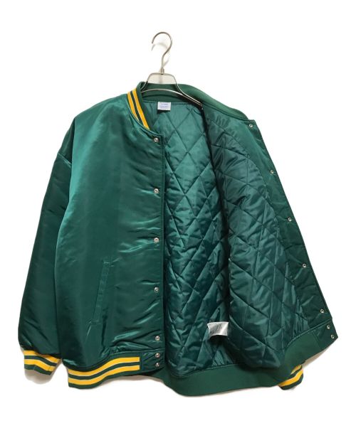 Champion（チャンピオン）Champion (チャンピオン) ベースボールジャケット アクションスタイル グリーン サイズ:XLの古着・服飾アイテム