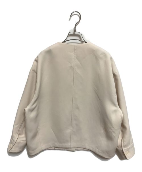 BALLSEY（ボールジィ）BALLSEY (ボールジィ) トリプルツイルクロスノーカラーブルゾン アイボリー サイズ:36の古着・服飾アイテム