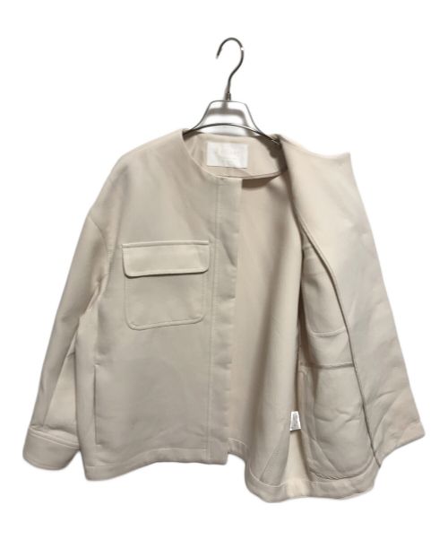 BALLSEY（ボールジィ）BALLSEY (ボールジィ) トリプルツイルクロスノーカラーブルゾン アイボリー サイズ:36の古着・服飾アイテム