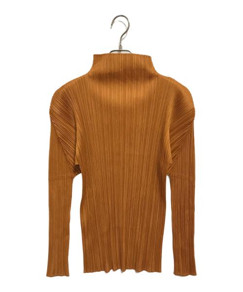 PLEATS PLEASE（プリーツプリーズ）PLEATS PLEASE (プリーツプリーズ) プリーツハイネックカットソー ブラウン サイズ:SIZE 4の古着・服飾アイテム