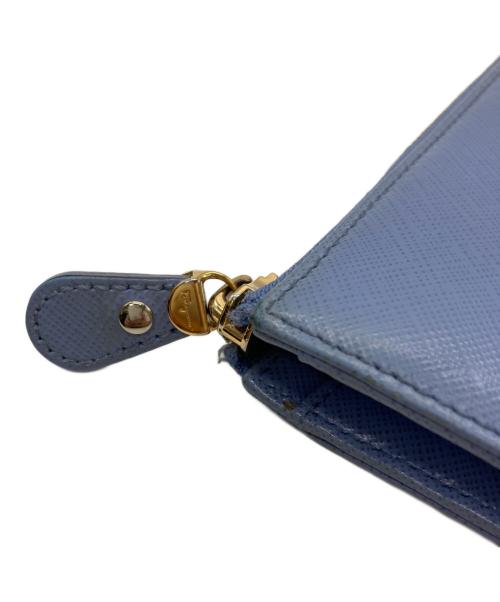 Salvatore Ferragamo（サルヴァトーレ フェラガモ）Salvatore Ferragamo (サルヴァトーレ フェラガモ) ガンチーニ ラウンドジップウォレット ブルーの古着・服飾アイテム