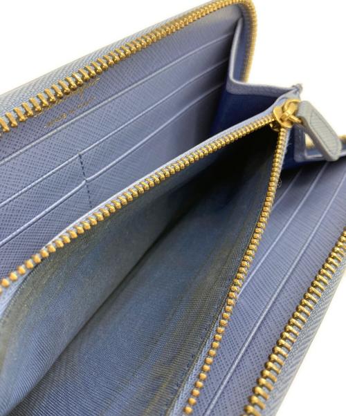 Salvatore Ferragamo（サルヴァトーレ フェラガモ）Salvatore Ferragamo (サルヴァトーレ フェラガモ) ガンチーニ ラウンドジップウォレット ブルーの古着・服飾アイテム