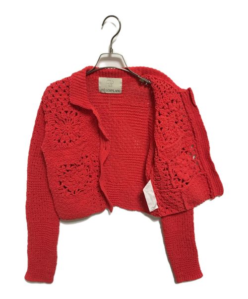 TELOPLAN（テーロプラン）TELOPLAN (テーロプラン) Jane Crochet Knit Top レッド サイズ:FREEの古着・服飾アイテム