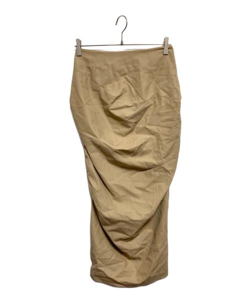 her（ハー）HER (ハー) ドレープタイトスカート ベージュ サイズ:1の古着・服飾アイテム