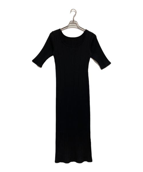 IENA（イエナ）IENA (イエナ) ランダムリブIラインカットワンピース ブラック サイズ:36の古着・服飾アイテム