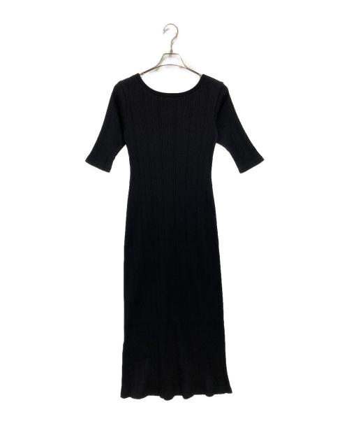 IENA（イエナ）IENA (イエナ) ランダムリブIラインカットワンピース ブラック サイズ:36の古着・服飾アイテム