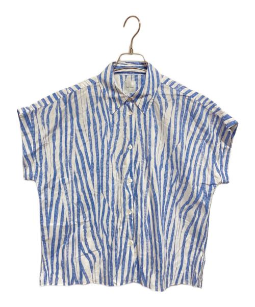 PAUL SMITH（ポールスミス）Paul Smith (ポールスミス) 総柄シャツ ホワイト×ブルー サイズ:38の古着・服飾アイテム