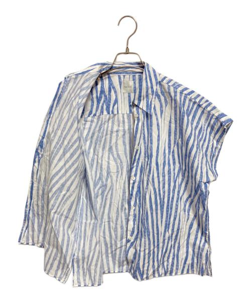 PAUL SMITH（ポールスミス）Paul Smith (ポールスミス) 総柄シャツ ホワイト×ブルー サイズ:38の古着・服飾アイテム