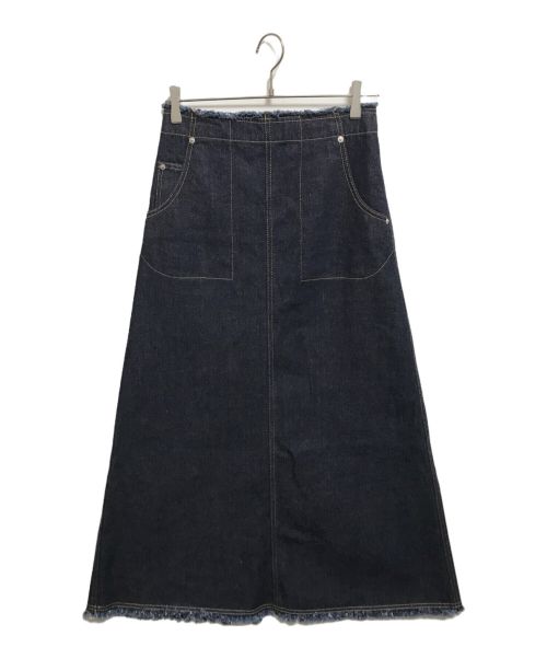 MACPHEE（マカフィー）MACPHEE (マカフィー) コットンデニム セミフレアマキシスカート インディゴ サイズ:36の古着・服飾アイテム