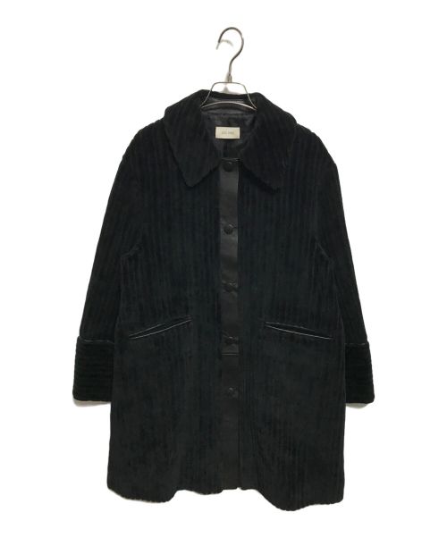 DES PRES（デ プレ）DES PRES (デ プレ) ワイドリッジパイル ステンカラーコート ブラック サイズ:FREEの古着・服飾アイテム