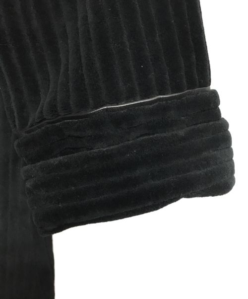 DES PRES（デ プレ）DES PRES (デ プレ) ワイドリッジパイル ステンカラーコート ブラック サイズ:FREEの古着・服飾アイテム