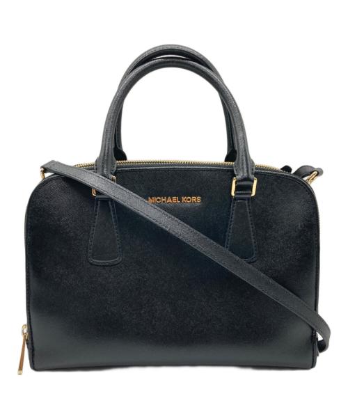 MICHAEL KORS（マイケルコース）MICHAEL KORS (マイケルコース) サッチェル2WAYショルダーバッグ ブラックの古着・服飾アイテム