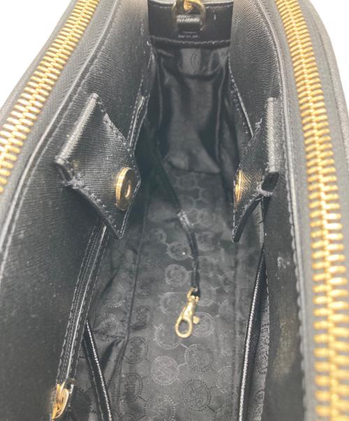 MICHAEL KORS（マイケルコース）MICHAEL KORS (マイケルコース) サッチェル2WAYショルダーバッグ ブラックの古着・服飾アイテム