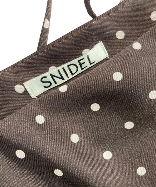 Snidel（スナイデル）Snidel (スナイデル) ギャザーパフスリーブドットワンピース ブラウン サイズ:1の古着・服飾アイテム