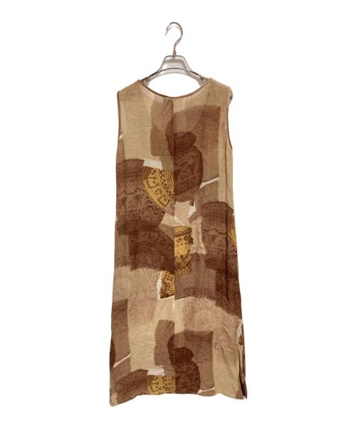 MaxMara（マックスマーラ）MaxMara (マックスマーラ) 総柄ノースリーブワンピース ベージュ サイズ:38の古着・服飾アイテム