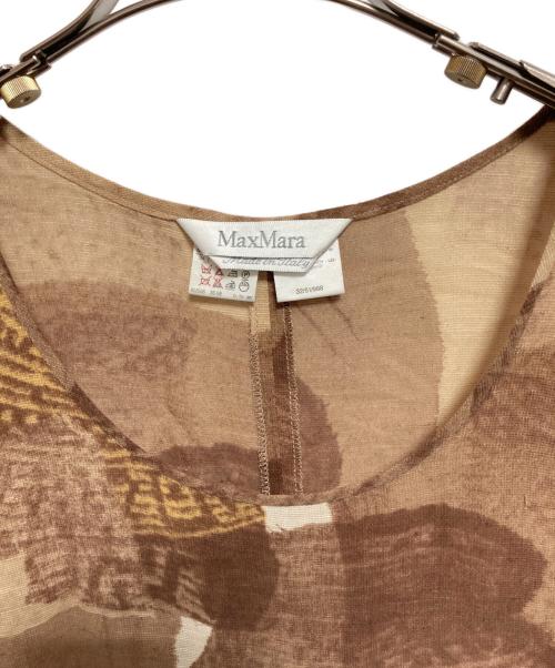 MaxMara（マックスマーラ）MaxMara (マックスマーラ) 総柄ノースリーブワンピース ベージュ サイズ:38の古着・服飾アイテム