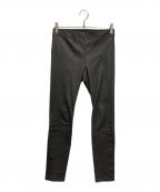 HELMUT LANGヘルムートラング）の古着「ST PLONGE SLIT LTHR PANT」｜グレー