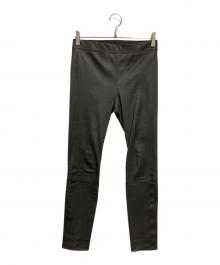 HELMUT LANG（ヘルムートラング）の古着「ST PLONGE SLIT LTHR PANT」｜グレー