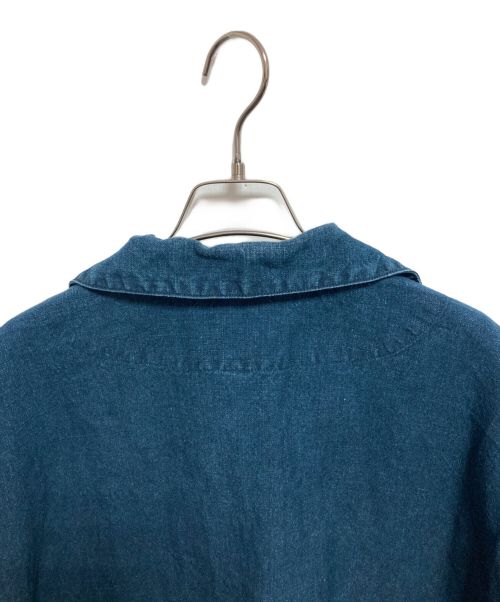 45R（フォーティファイブ・アール）45R (フォーティーファイブアール) ヘンプ・リネンスキッパーシャツブラウス インディゴの古着・服飾アイテム