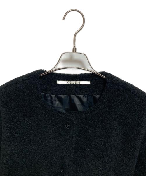 kelen（ケレン）kelen (ケレン) ノーカラーコクーンジャケット ブラック サイズ:Mの古着・服飾アイテム